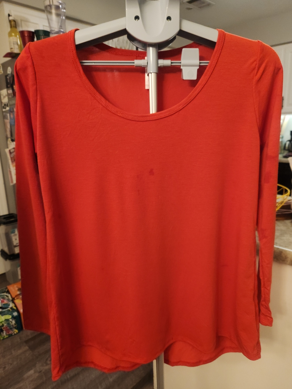 LuLaRoe Women’s Long Sleeve Scoop Neck Top - Bright Orange